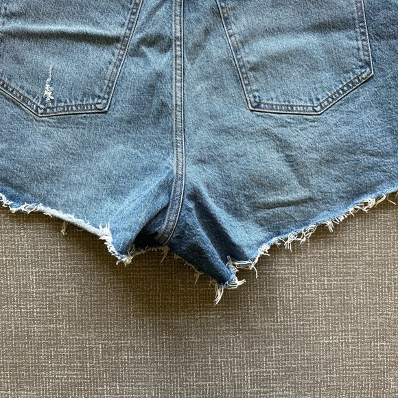 Abercrombie & Fitch Sz 35 20 Distressed Shorts Curve Love 90s High Rise Cut Off - Picture 7 of 12